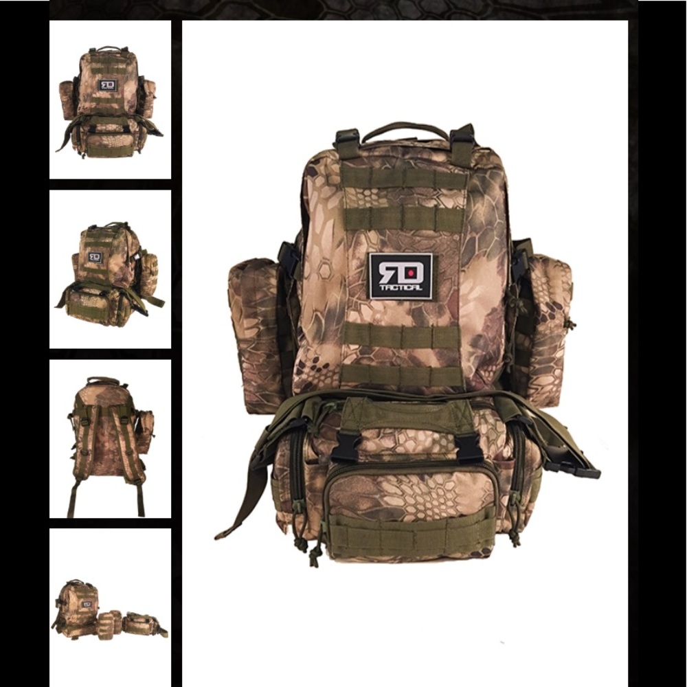 3 backpacks. One large and 2 small